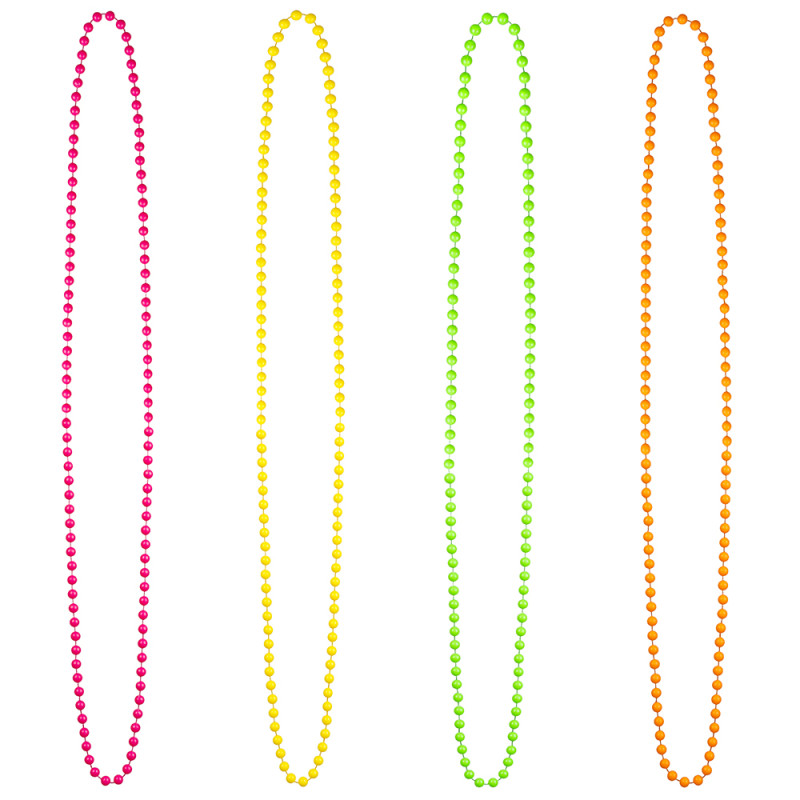 Náhrdelník s farebnými korálkami, 4 kusy